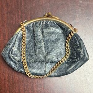 Vintage Black Coin PUrse from the 1950's., Leather